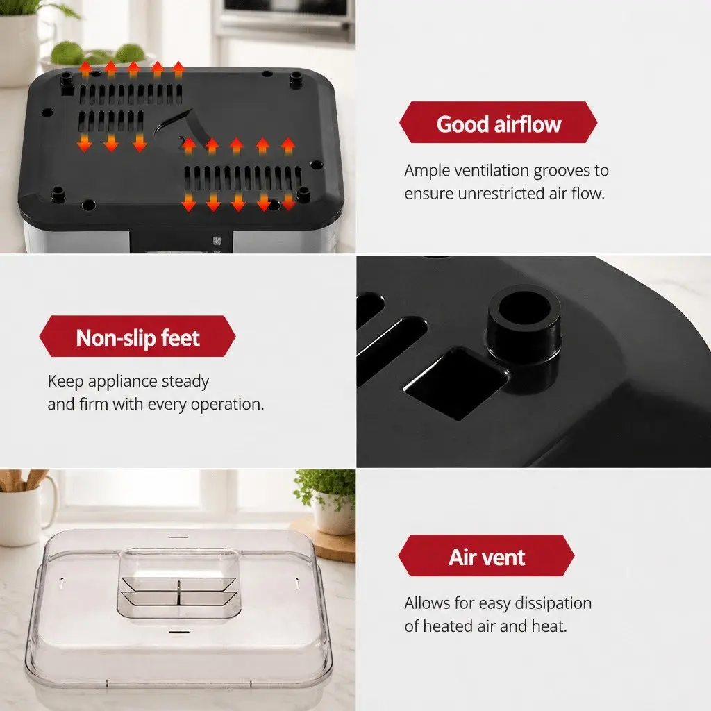 5 Tray Food Dehydrator with LCD Display Temperature Control Timer Silver Kitchen