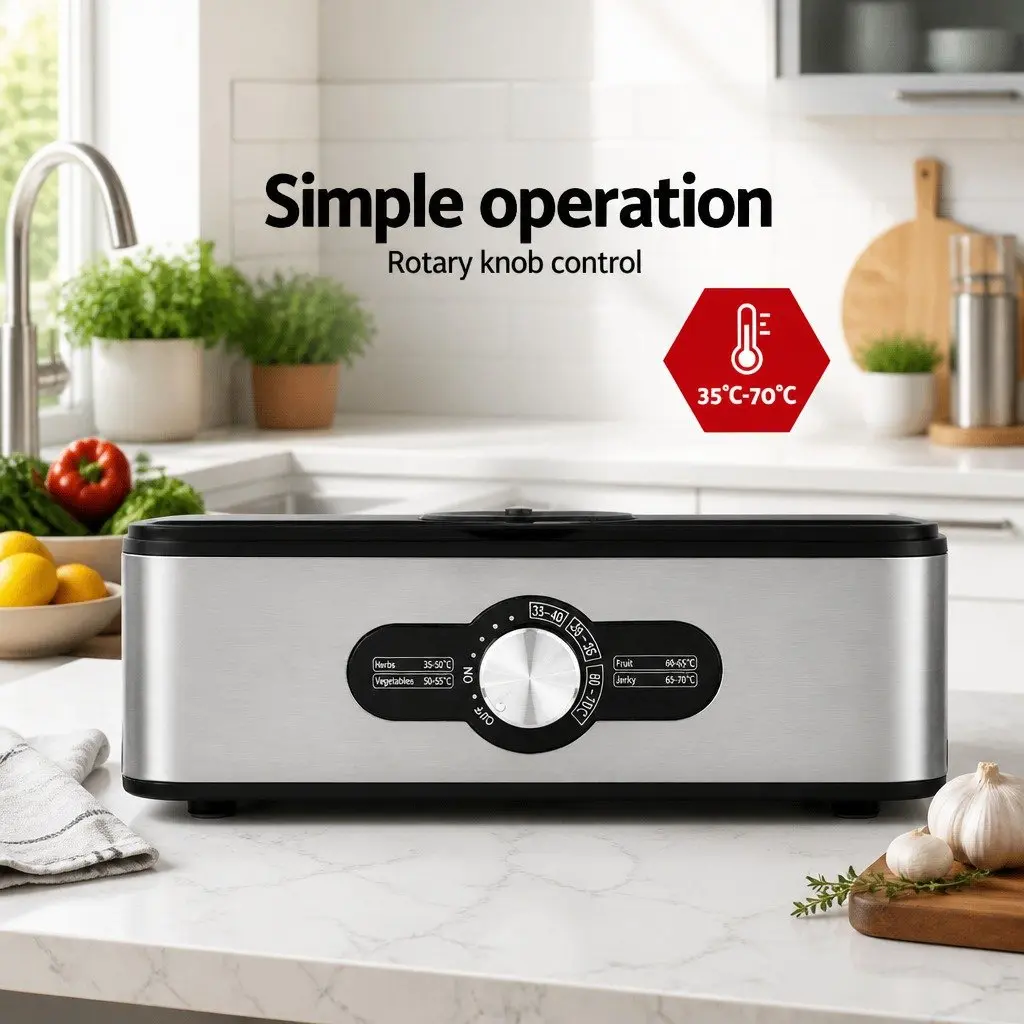 Food Dehydrator Kitchen 5 Stainless Steel Trays Adjustable Temperature