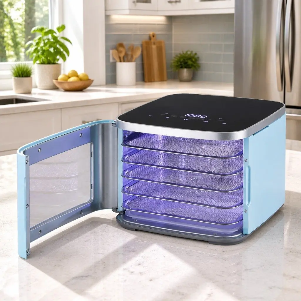 Food Dehydrator 5 Trays Mini Fruit Dryer Machine with LED Touch Control Panel