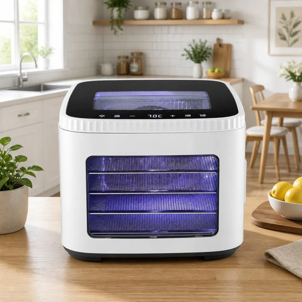 Food Dehydrator Machine Benchtop 5 Tray Compact White