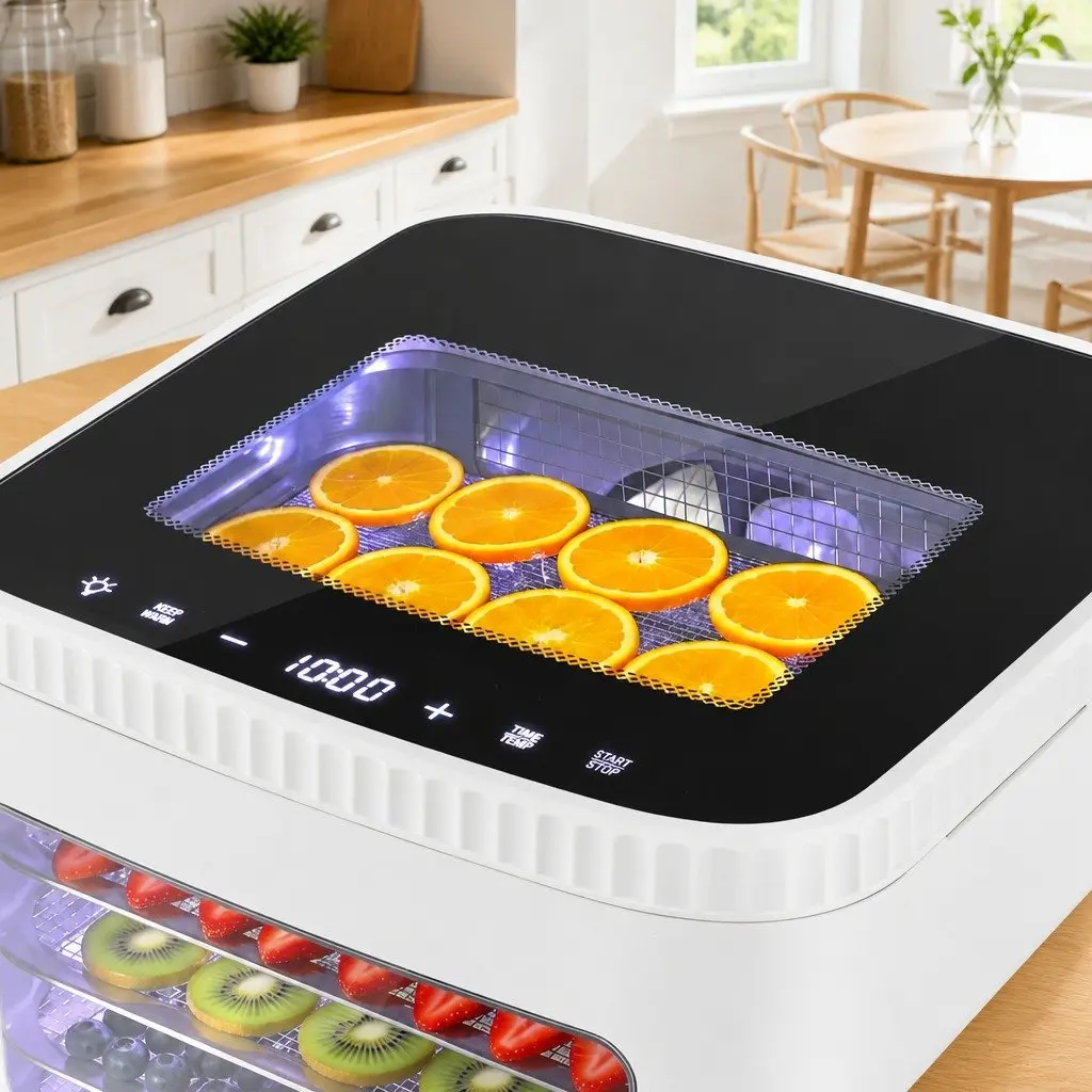 Food Dehydrator Machine Benchtop 5 Tray Compact White