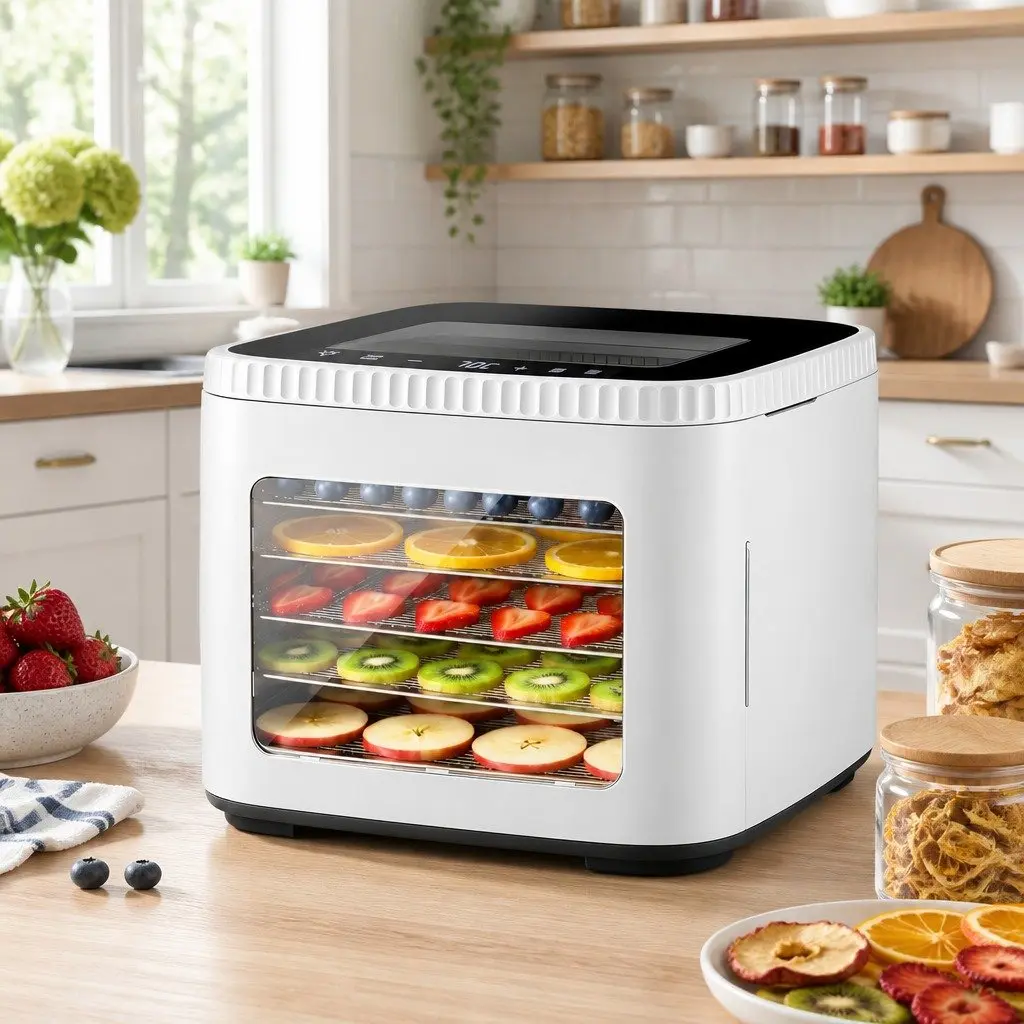 Food Dehydrator Machine Benchtop 5 Tray Compact White
