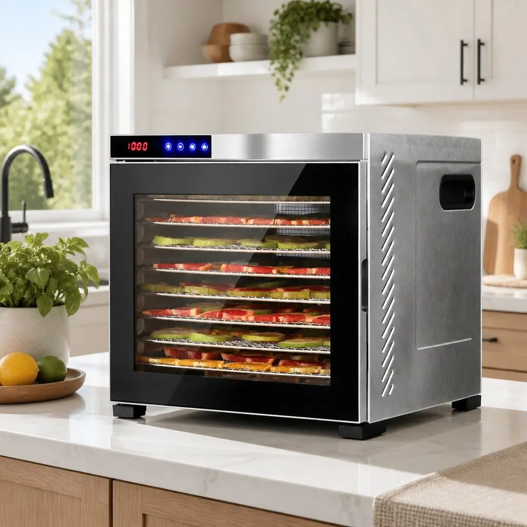 Food Dehydrator 10 Trays Stainless Steel Digital LCD Touch Control Healthy