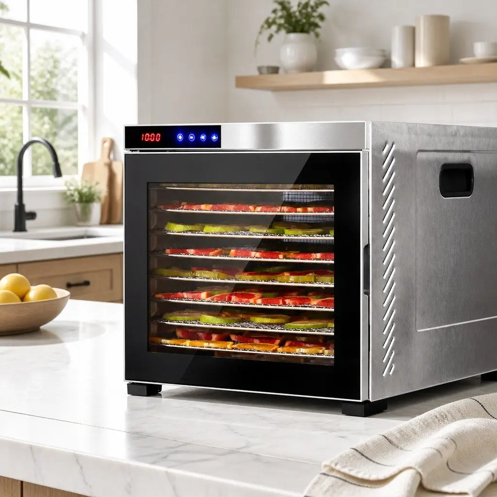 Food Dehydrator 10 Trays Stainless Steel Digital LCD Touch Control Healthy