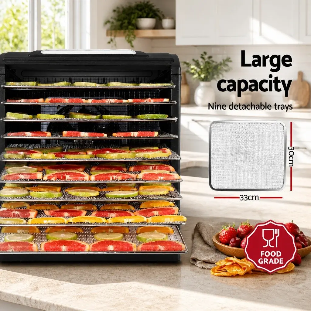 Food Dehydrator for Kitchen 9 Trays Stainless Steel Commercial Beef Jerky Maker