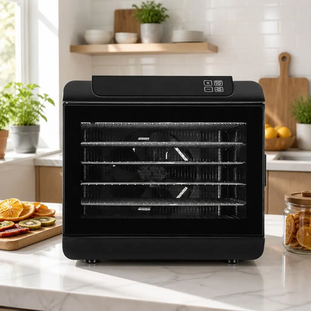 Food Dehydrator for Kitchen 6 Trays Black Stainless Steel