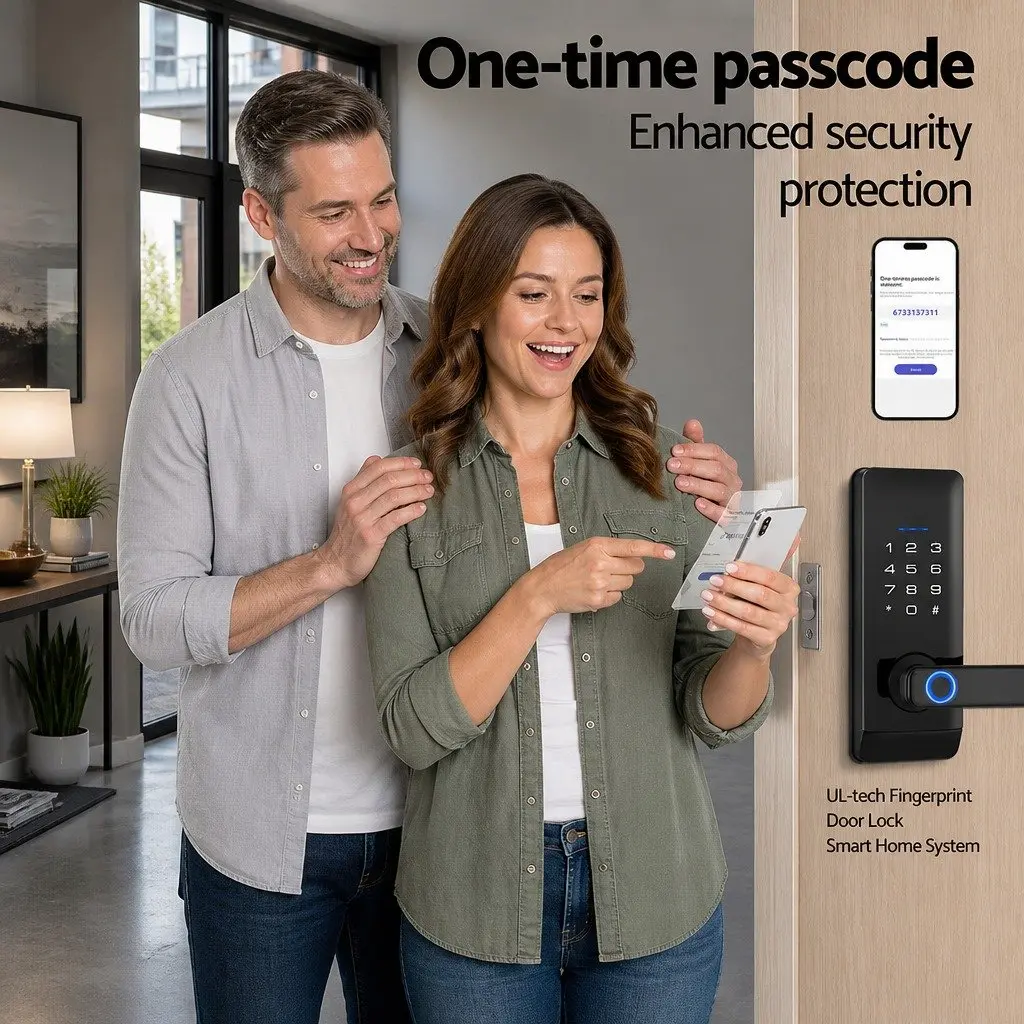 Fingerprint Door Lock Smart Home Electronic Security System Touchpad Black