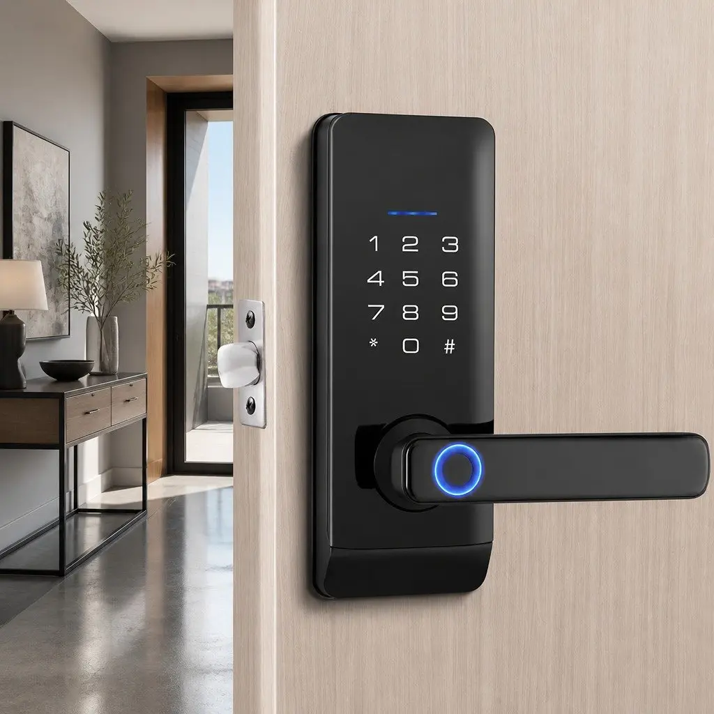 Fingerprint Door Lock Smart Home Electronic Security System Touchpad Black