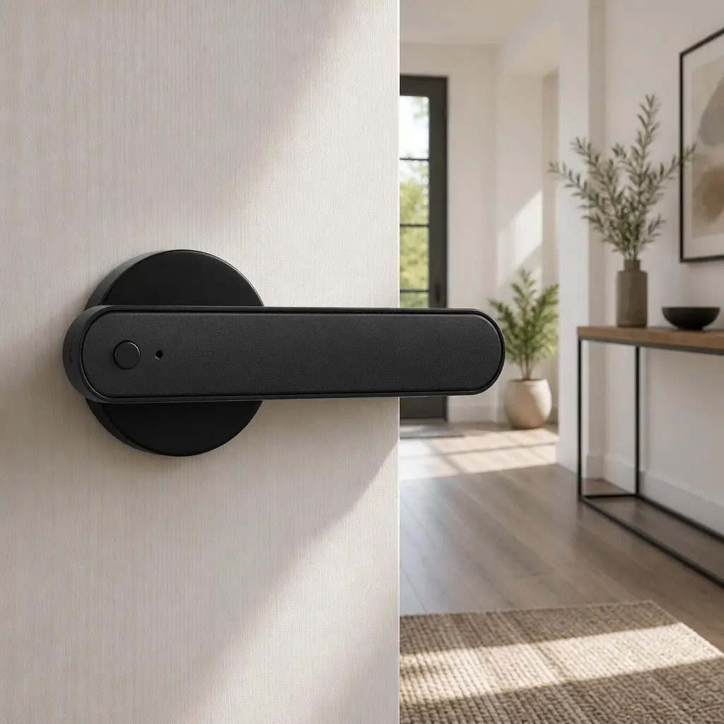 Fingerprint Door Lock Smart Electronic Handle Keyless Access Bluetooth App