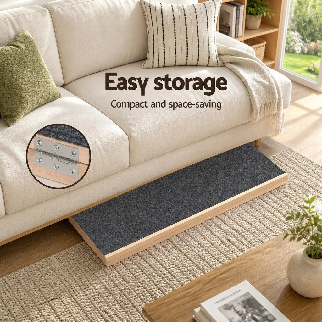 Dog Ramp Steps for Pets 100cm Adjustable Height Wooden Foldable Stairs for Bed Sofa Car