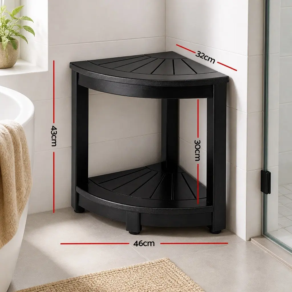 Corner Shower Stool Bench Side Table Waterproof Indoor Outdoor 46 x 32 x 43 cm