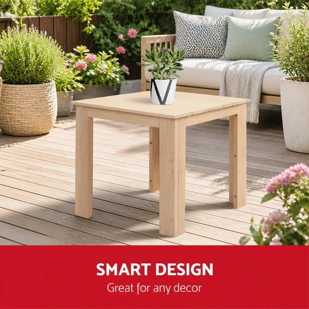 Wooden Side Table Outdoor Indoor Coffee Lamp Desk Natural Light Wood Furniture