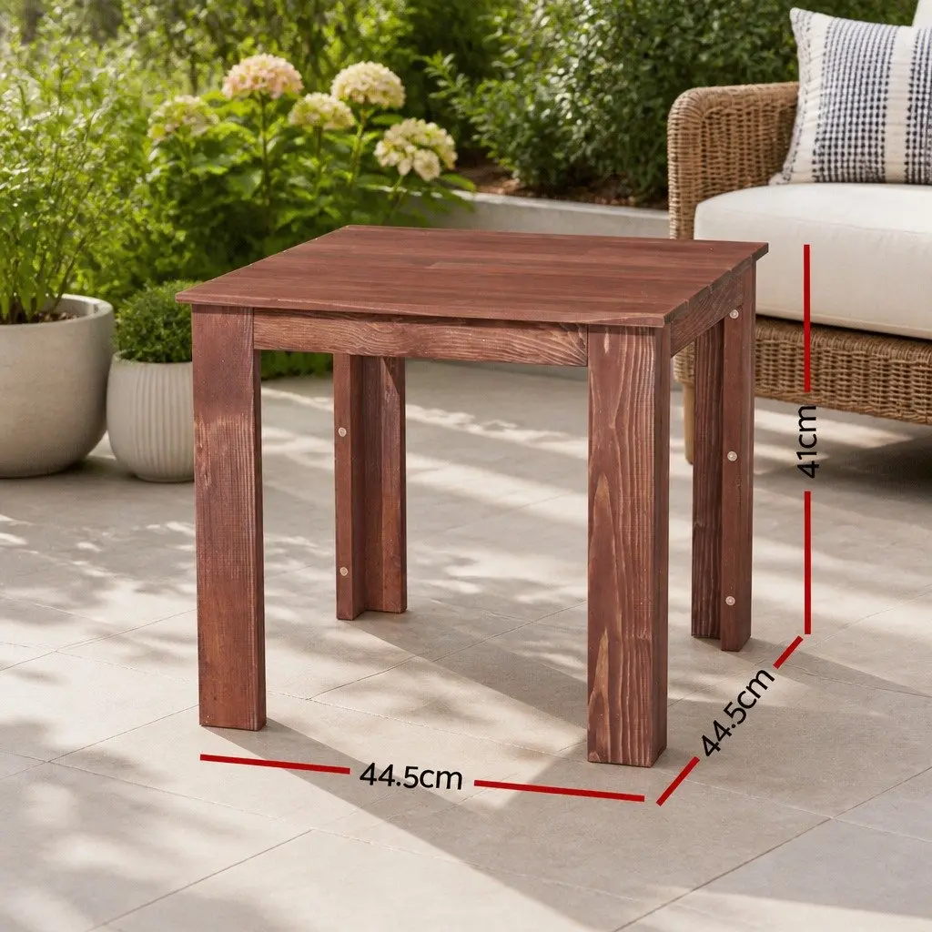 Wooden Side Coffee Table Outdoor Use 44.5 x 44.5 x 41 cm