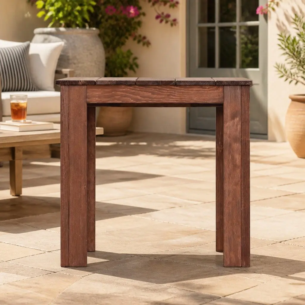 Wooden Side Coffee Table Outdoor Use 44.5 x 44.5 x 41 cm