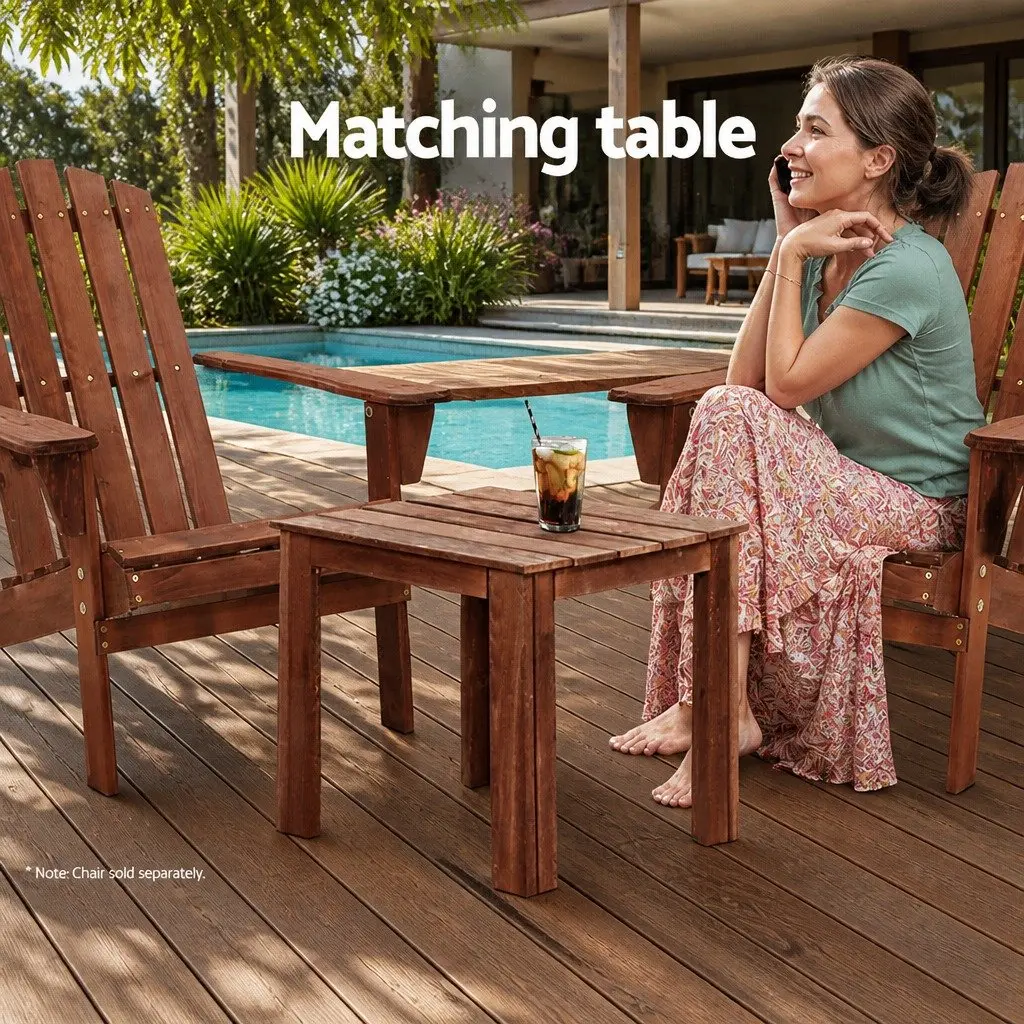 Wooden Side Coffee Table Outdoor Use 44.5 x 44.5 x 41 cm