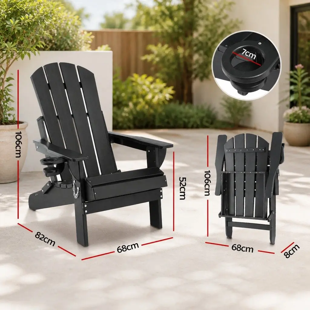 Black Adirondack Folding Chair