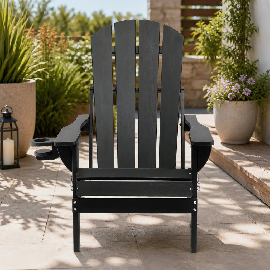 Black Adirondack Folding Chair