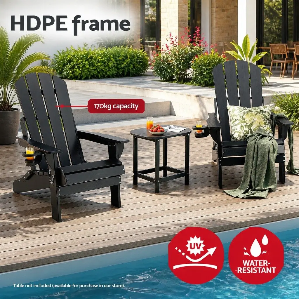 Black Adirondack Folding Chair