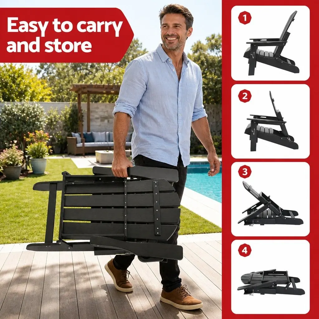 Black Adirondack Folding Chair
