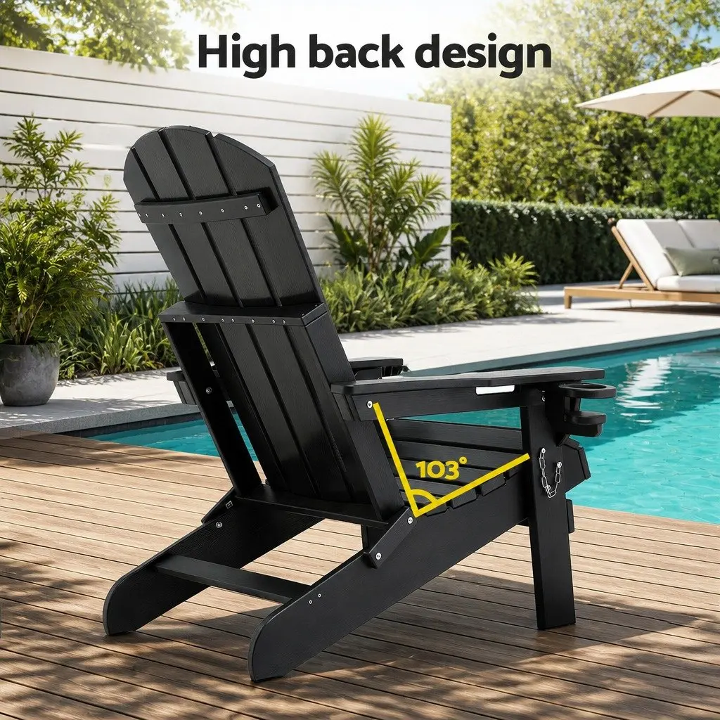 Black Adirondack Folding Chair
