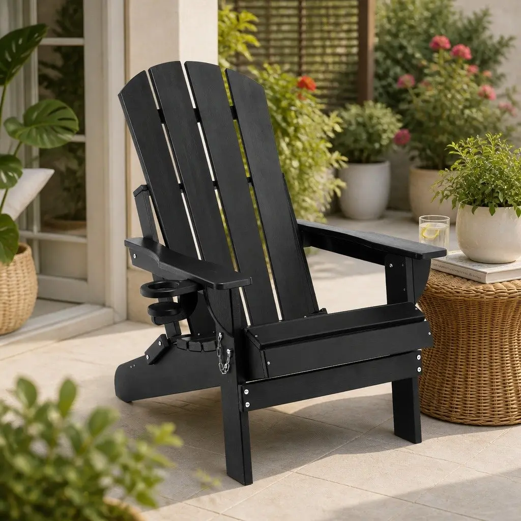 Black Adirondack Folding Chair