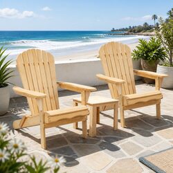 3-Piece Adirondack Table and Chairs Set - Specs Inside