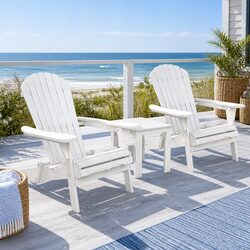 3-Piece Wooden Adirondack Chair and Table Set - Specs Inside
