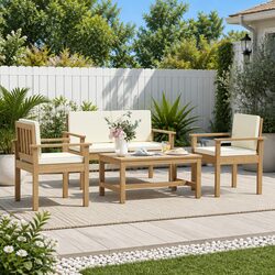 4-Piece Outdoor Sofa Set: Dimensions & Materials