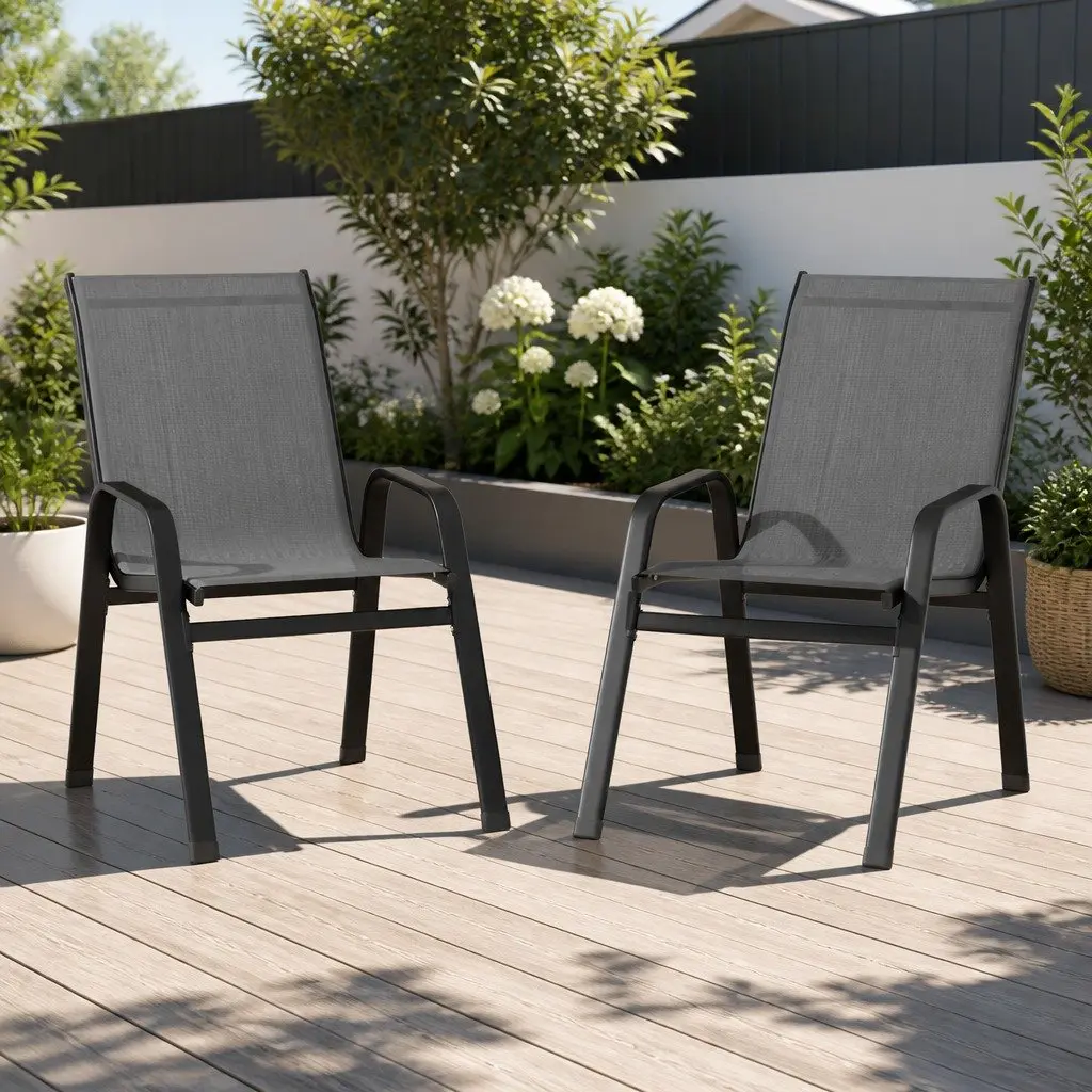 Stackable Outdoor Dining Chairs Set