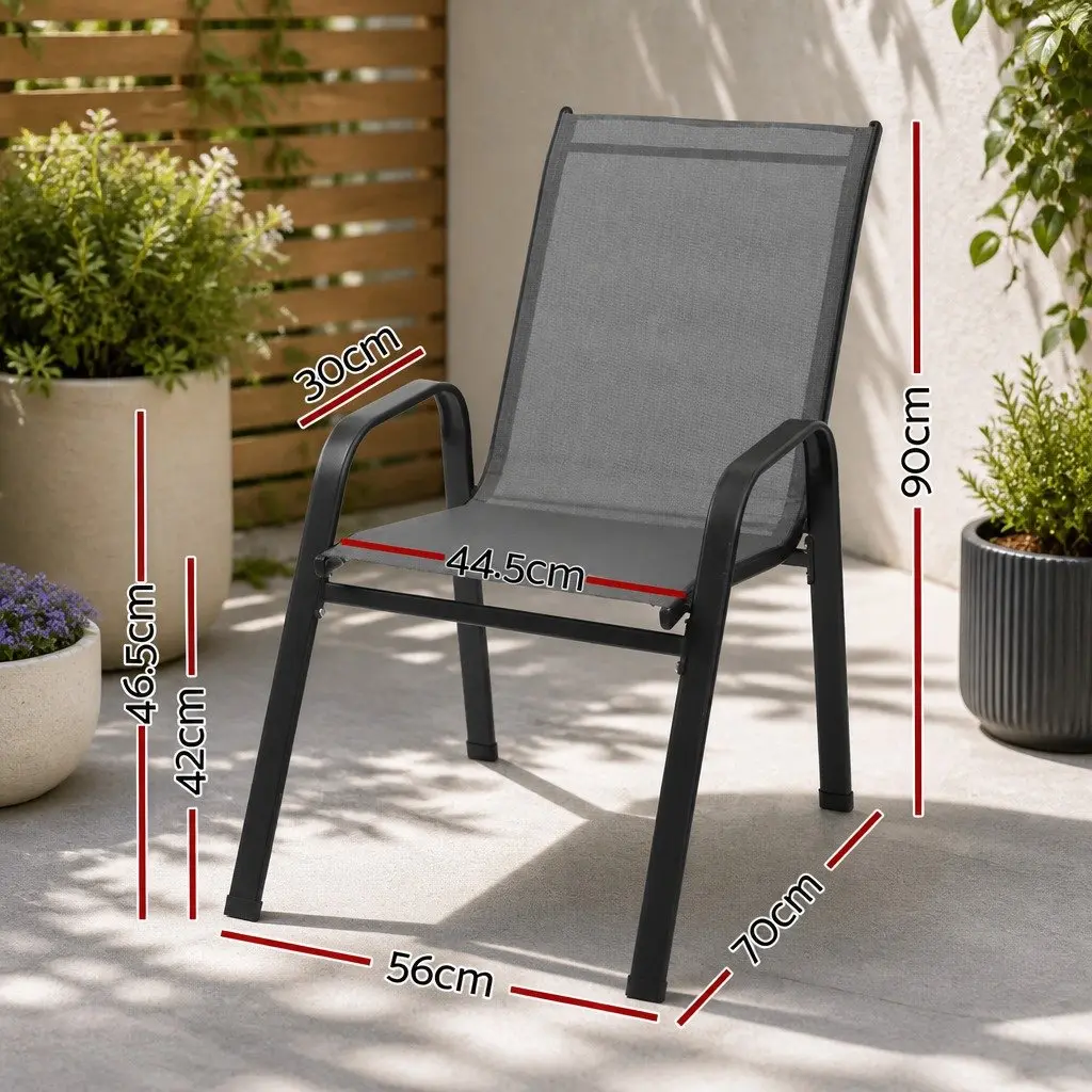 Stackable Outdoor Dining Chairs Set