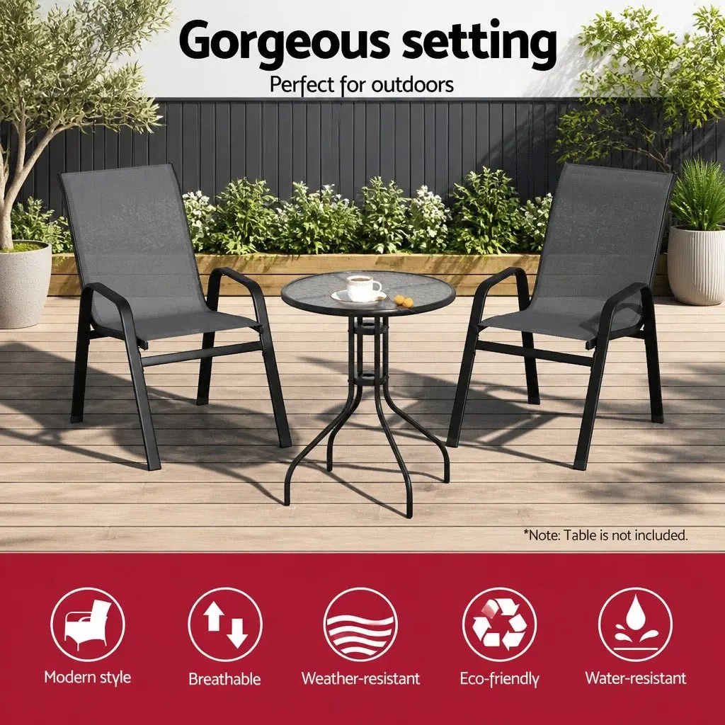 Stackable Outdoor Dining Chairs Set