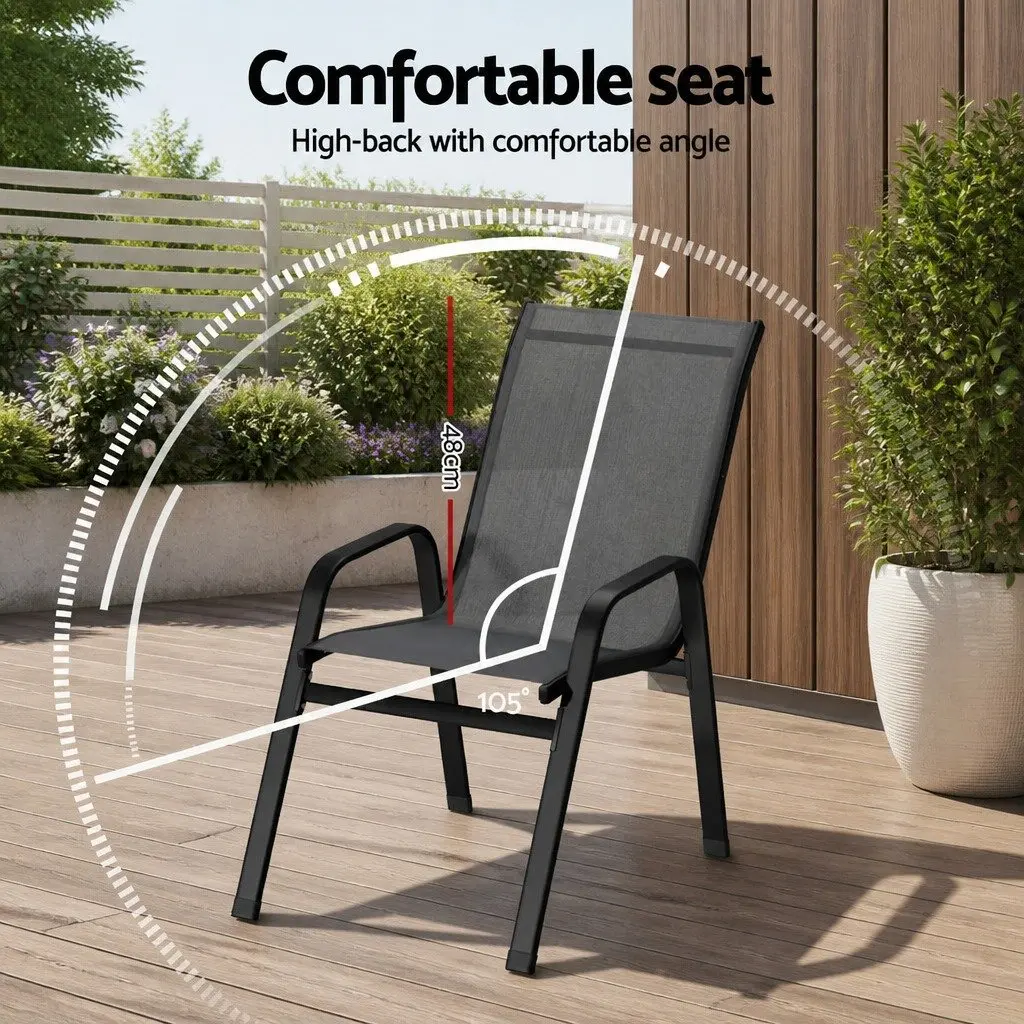 Stackable Outdoor Dining Chairs Set