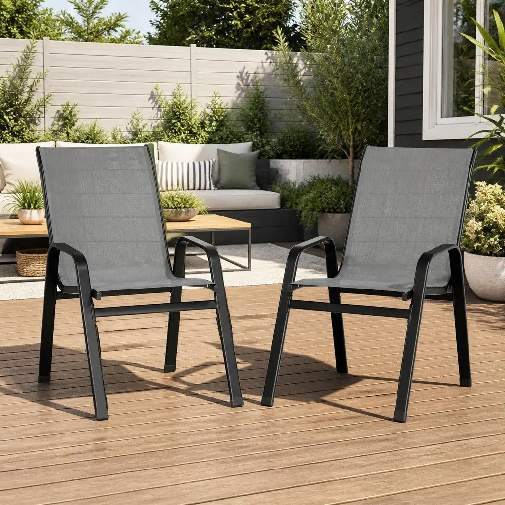 Stackable Outdoor Dining Chairs Set