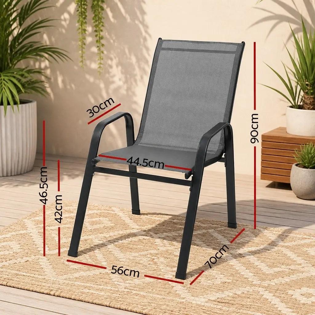 6PC Outdoor Stackable Dining Chairs Set