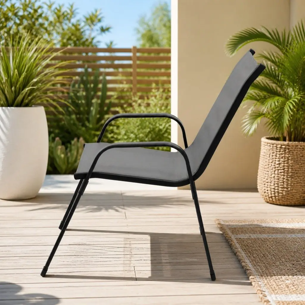6PC Outdoor Stackable Dining Chairs Set
