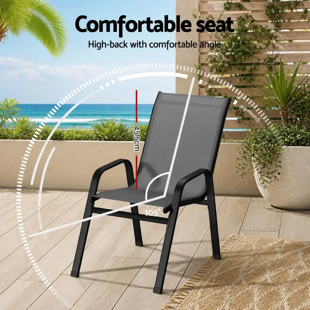 6PC Outdoor Stackable Dining Chairs Set