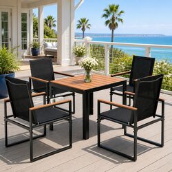 Specifications of 5-Piece Black Outdoor Dining Set