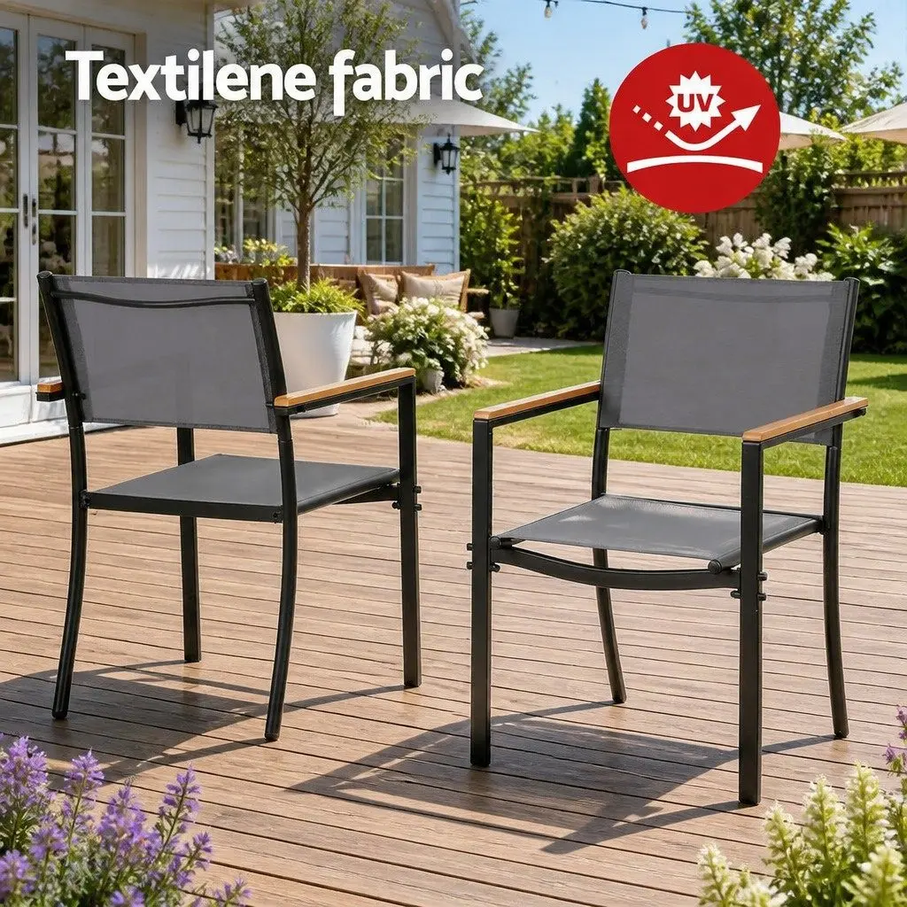 7PCS Outdoor Dining Set Table and Chairs Patio Garden Furniture Bistro Black