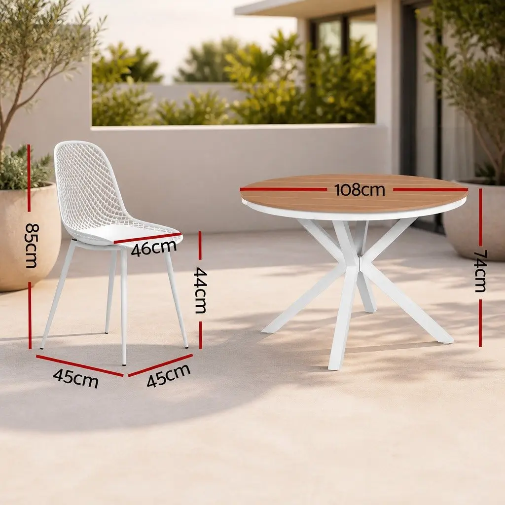 Outdoor Dining Set Patio Garden 5 Piece Table and Chairs