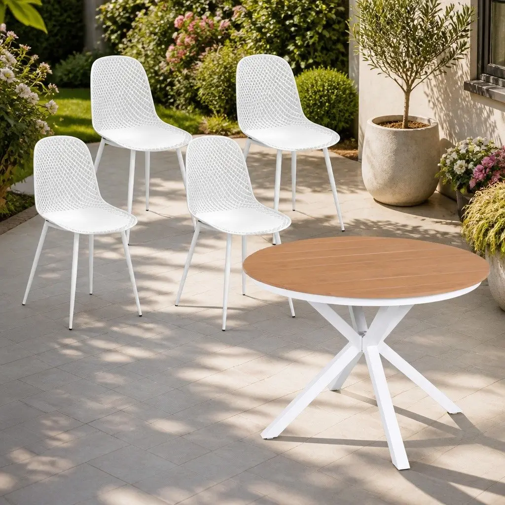 Outdoor Dining Set Patio Garden 5 Piece Table and Chairs