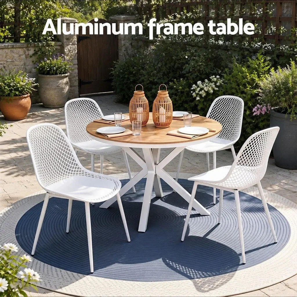 Outdoor Dining Set Patio Garden 5 Piece Table and Chairs