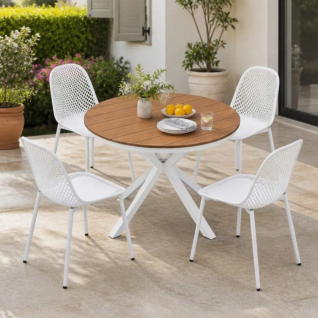 Outdoor Dining Set Patio Garden 5 Piece Table and Chairs