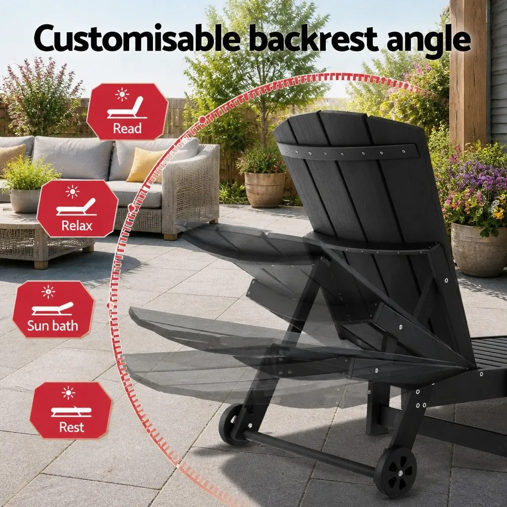 3-Piece Outdoor Lounger Set for Poolside Patio Beach Adjustable Chaise Lounge Size 163194 x 656 x 555101 cm