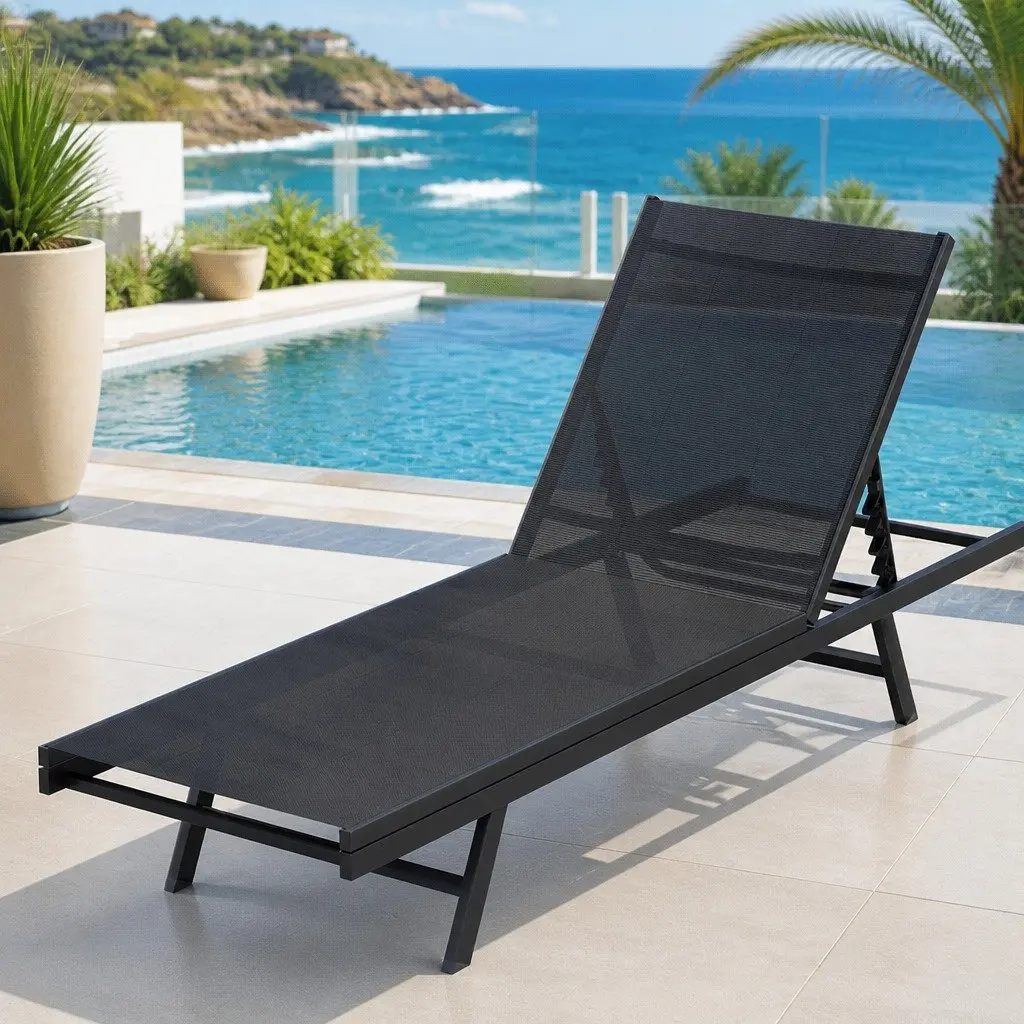 Adjustable Sun Lounger with Steel Frame