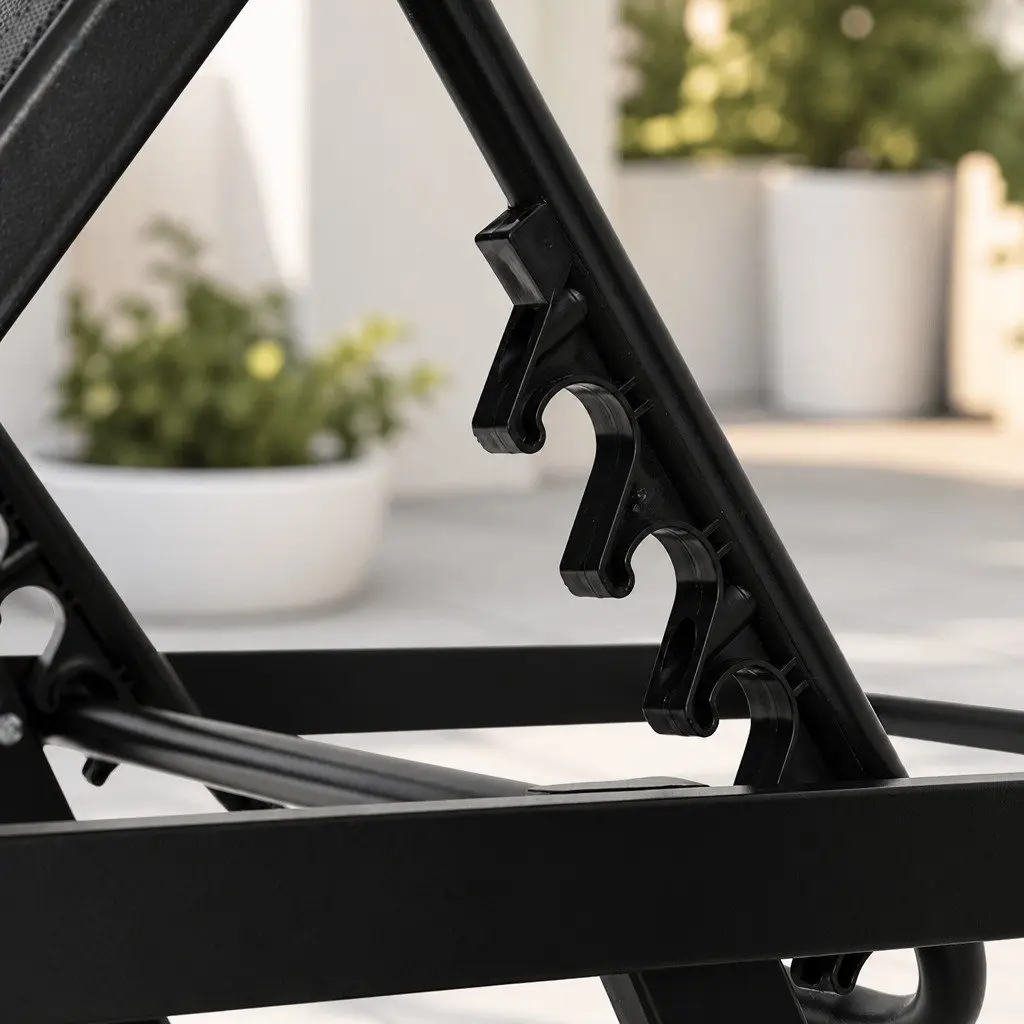 Sun Lounger Outdoor Beach Chair Adjustable Steel Frame 196 x 60 x 86 cm