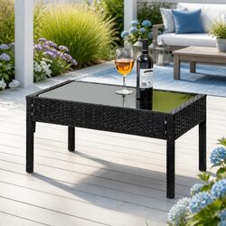 4 Seater Outdoor Wicker Sofa Set with Specific Dimensions