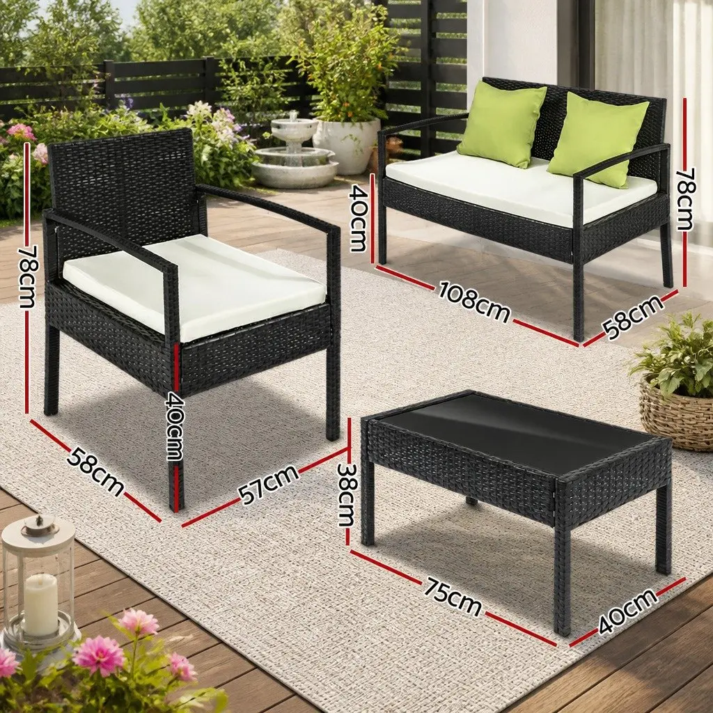Outdoor Patio Sofa Set 4 Seater Lounge Chairs Coffee Table Garden