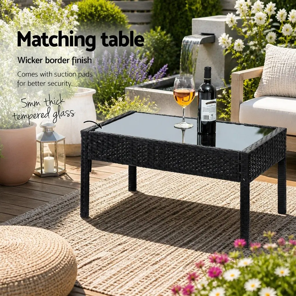 Outdoor Patio Sofa Set 4 Seater Lounge Chairs Coffee Table Garden
