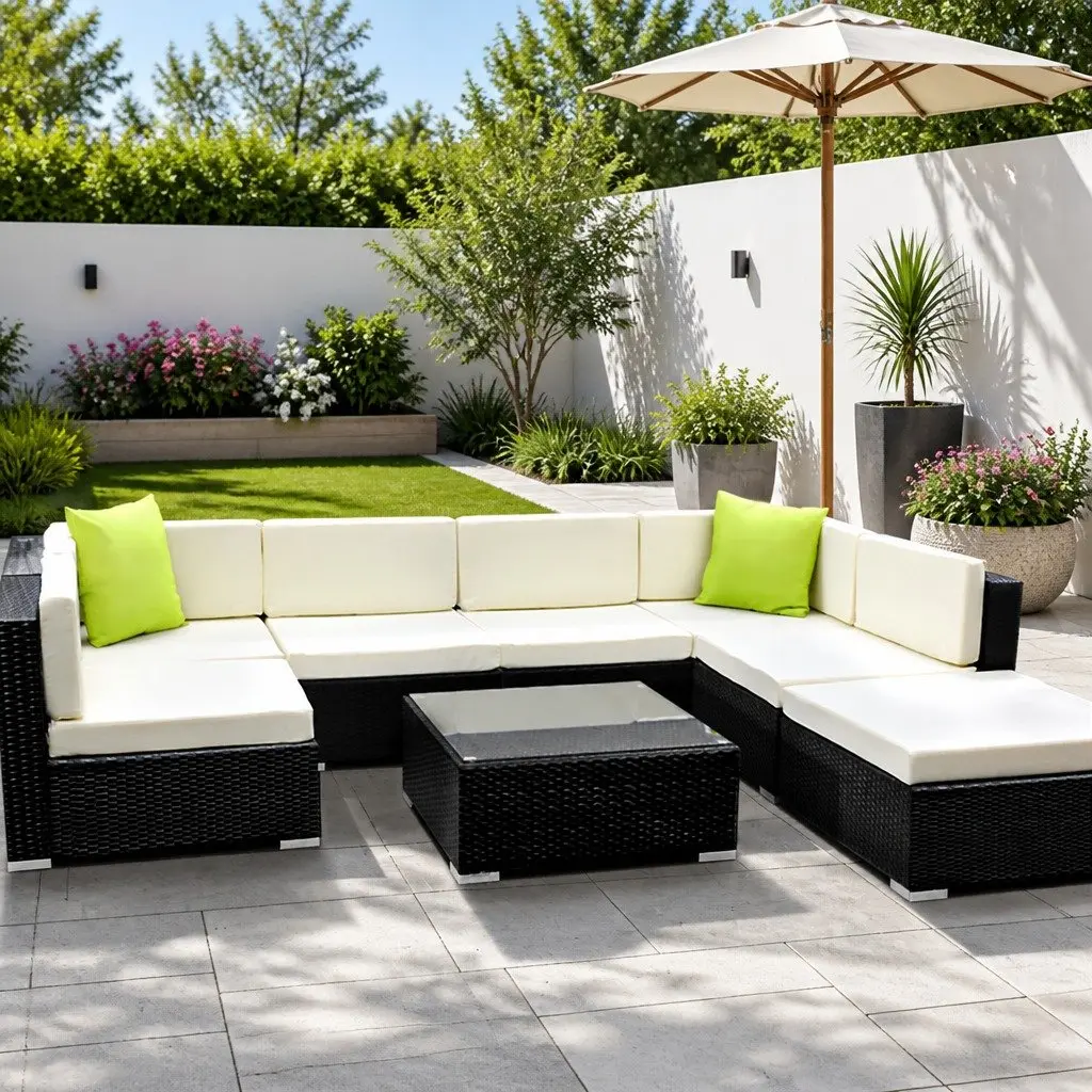 8-Piece Wicker Lounge Sofa Set
