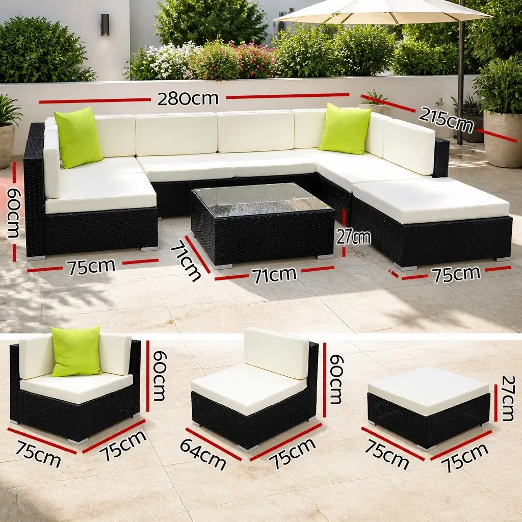 8-Piece Wicker Lounge Sofa Set